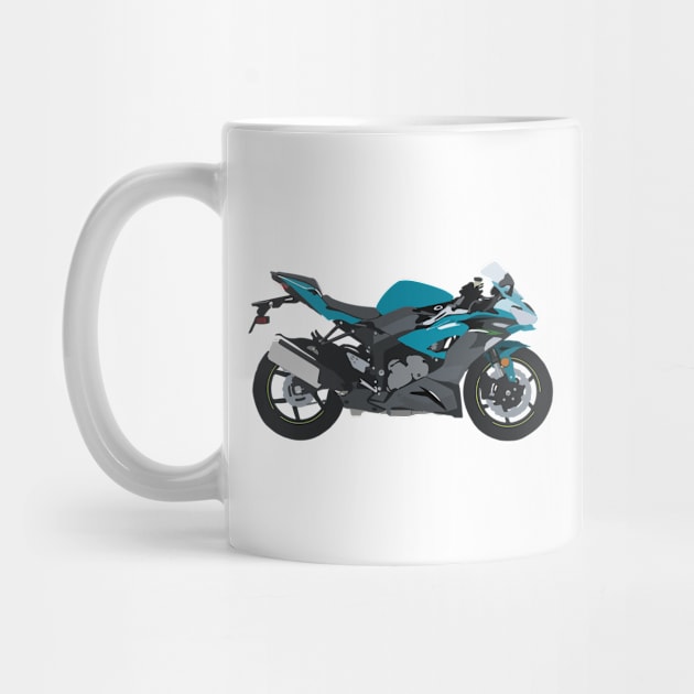 Motorcycle Kawasaki Ninja ZX-6R PEARL NIGHTSHADE TEAL by WiredDesigns